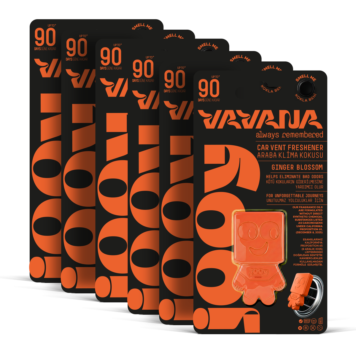 JOOY Car Air Freshener 6-Pack - Ginger Blossom