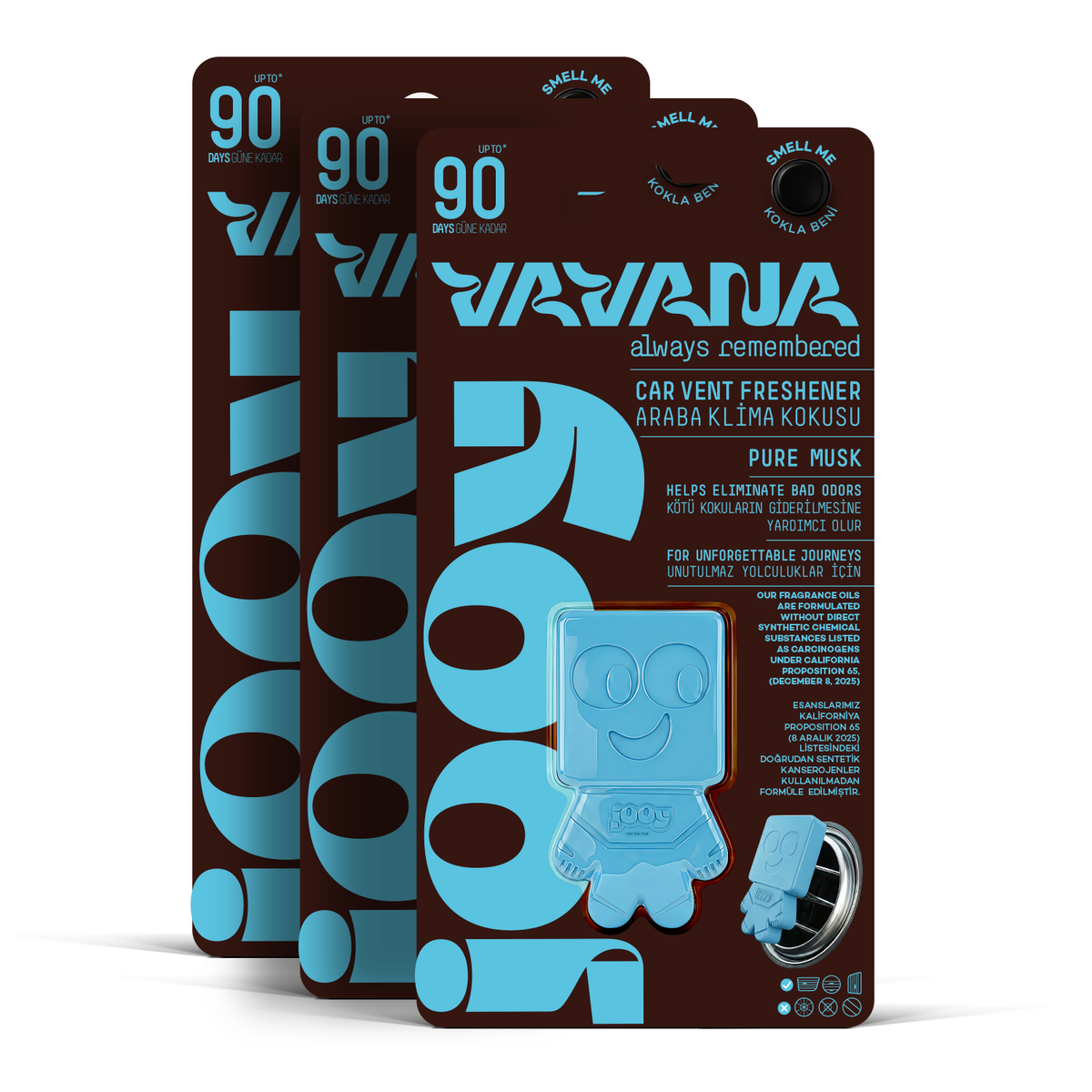 JOOY Car Air Freshener 3-Pack - Pure Musk