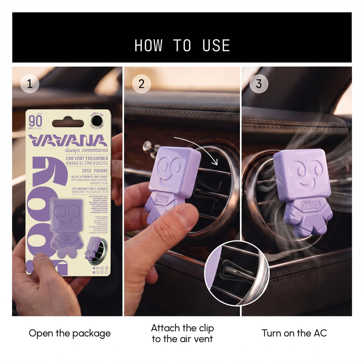 JOOY Car Air Freshener 6-Pack - Iris Poudre