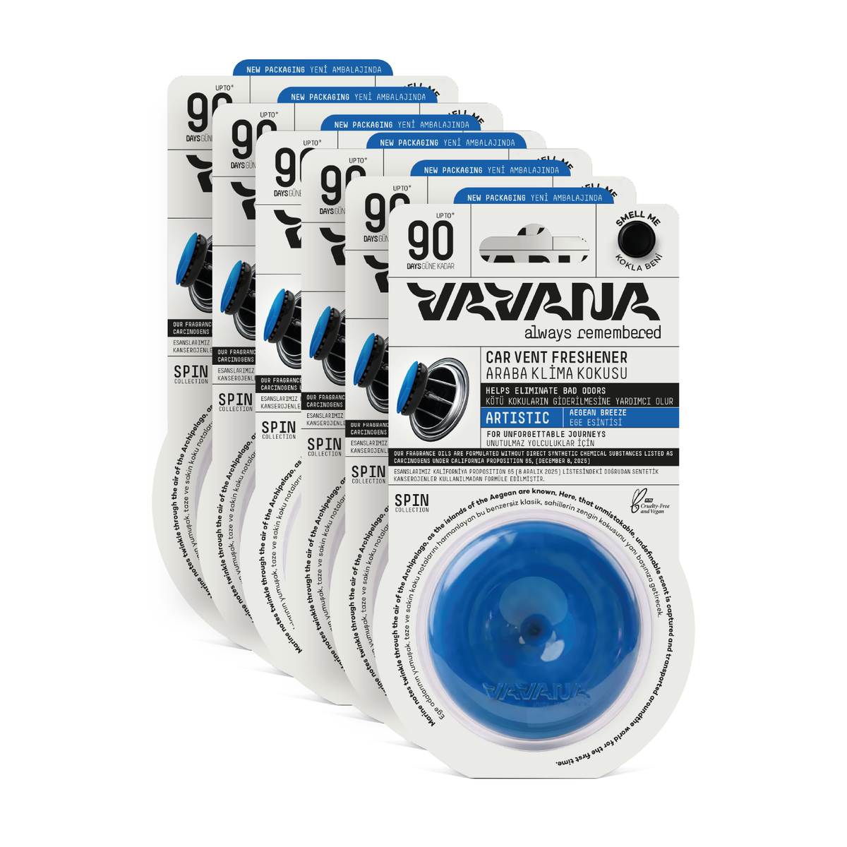 SPIN Car Air Freshener 6-Pack - Artistic