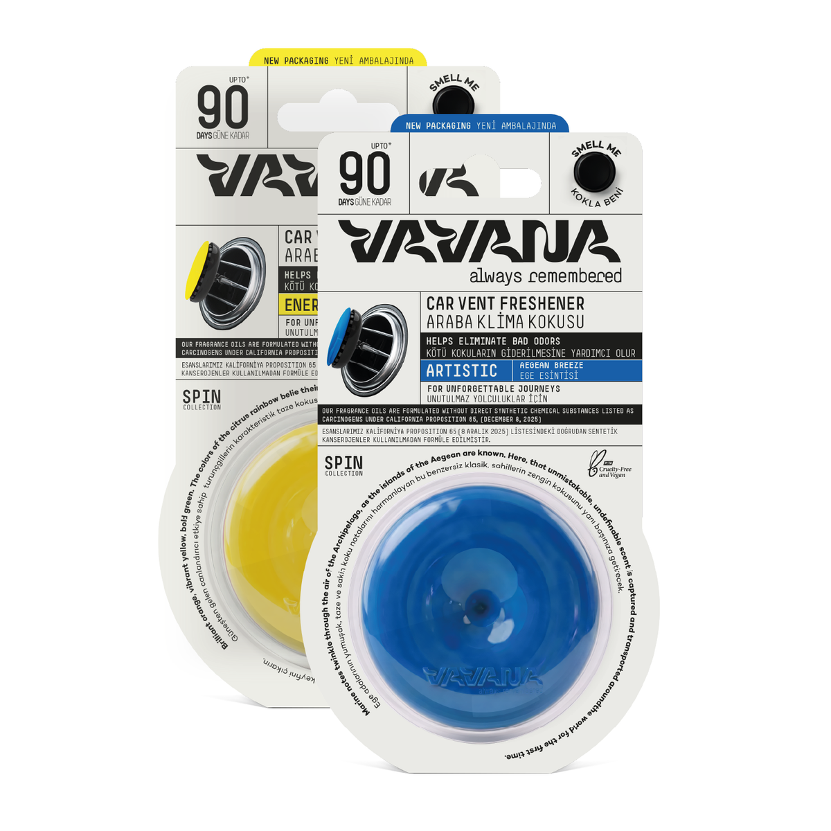 SPIN Car Air Freshener 2-Pack - Energetic | Artistic