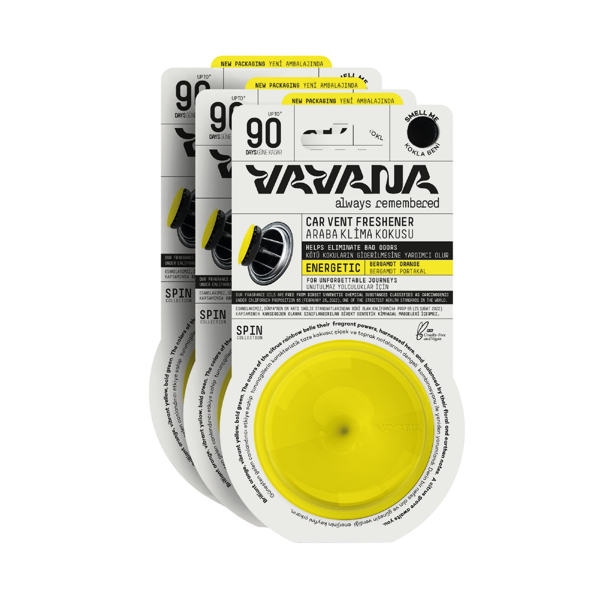 SPIN Car Air Freshener 3-Pack - Energetic