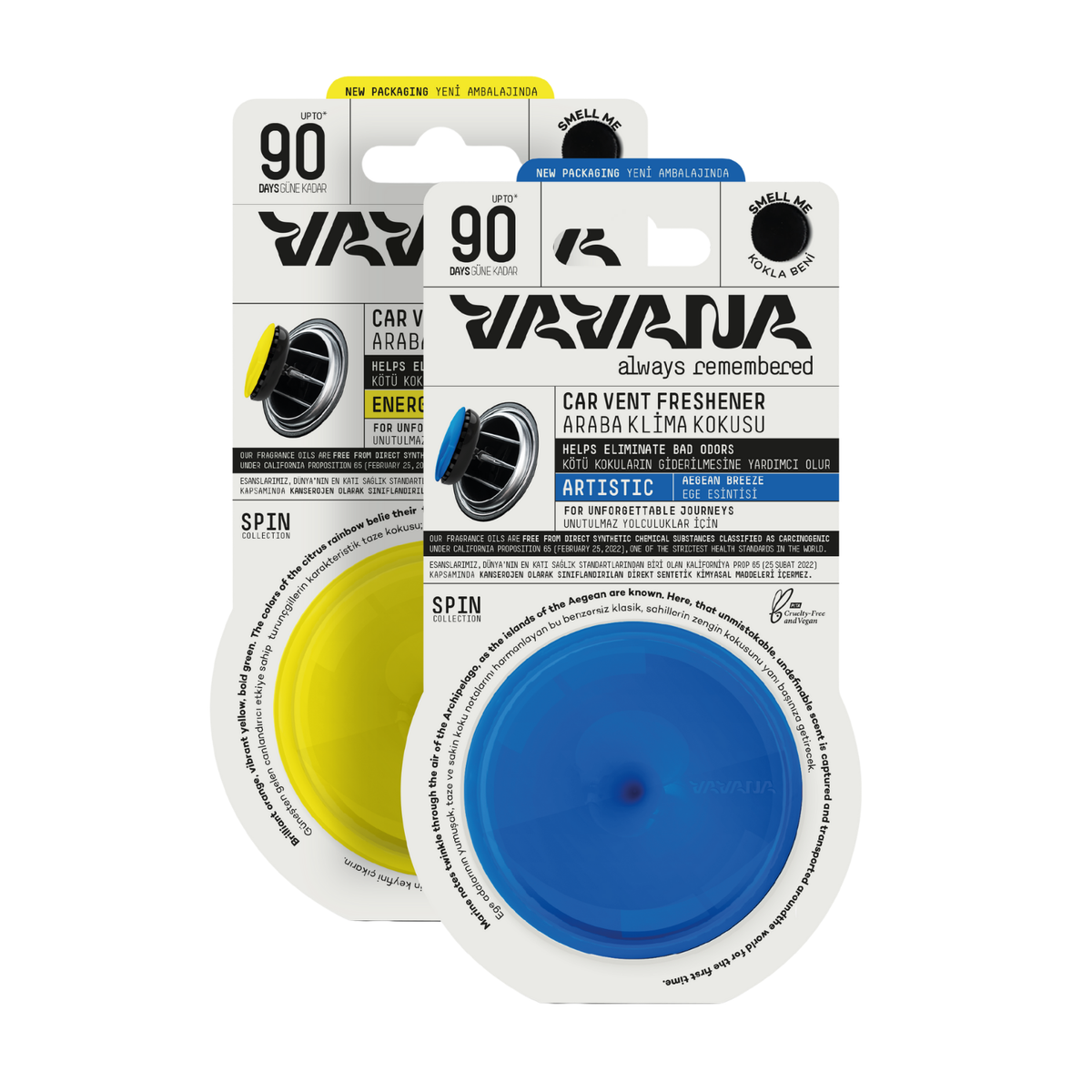 SPIN Car Air Freshener 2-Pack - Energetic | Artistic