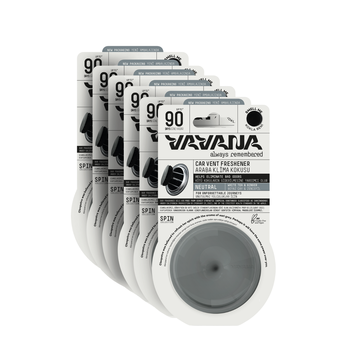 SPIN Car Air Freshener 6-Pack - Neutral