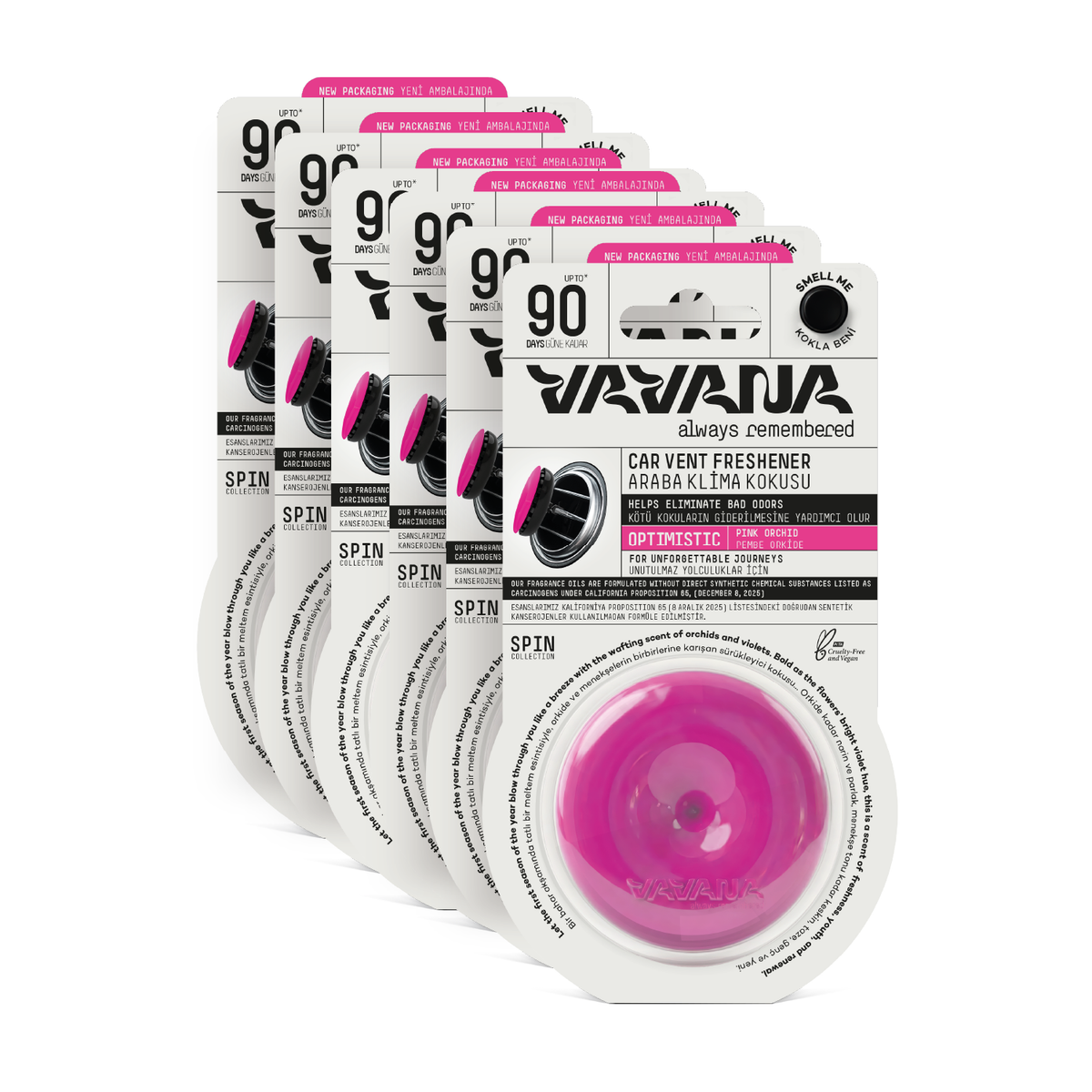 SPIN Car Air Freshener 6-Pack - Optimistic