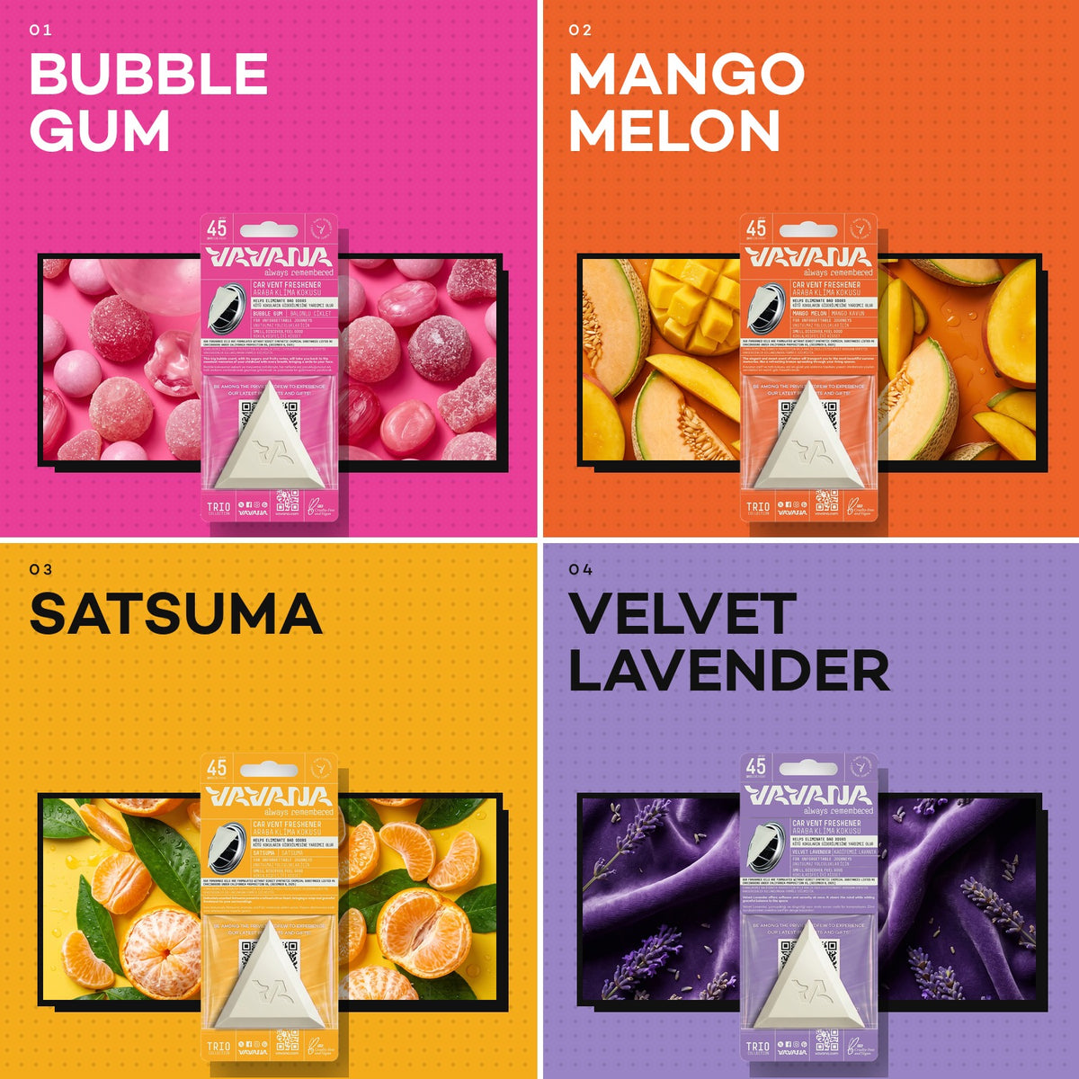 TRIO Car Air Freshener - Velvet Lavender