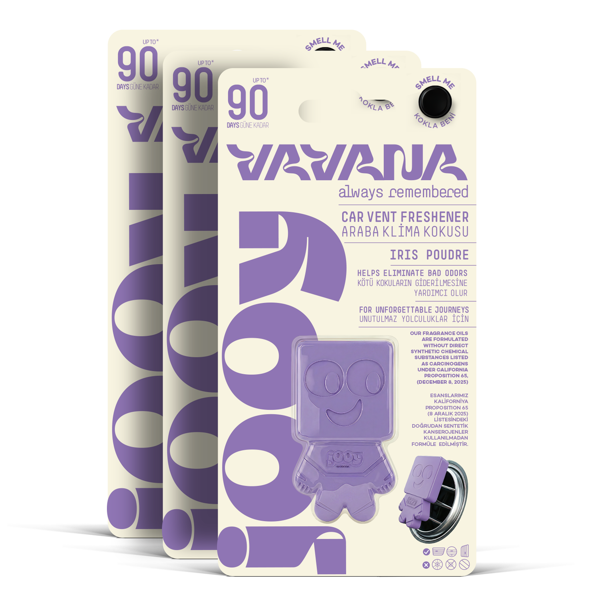 JOOY Car Air Freshener 3-Pack - Iris Poudre