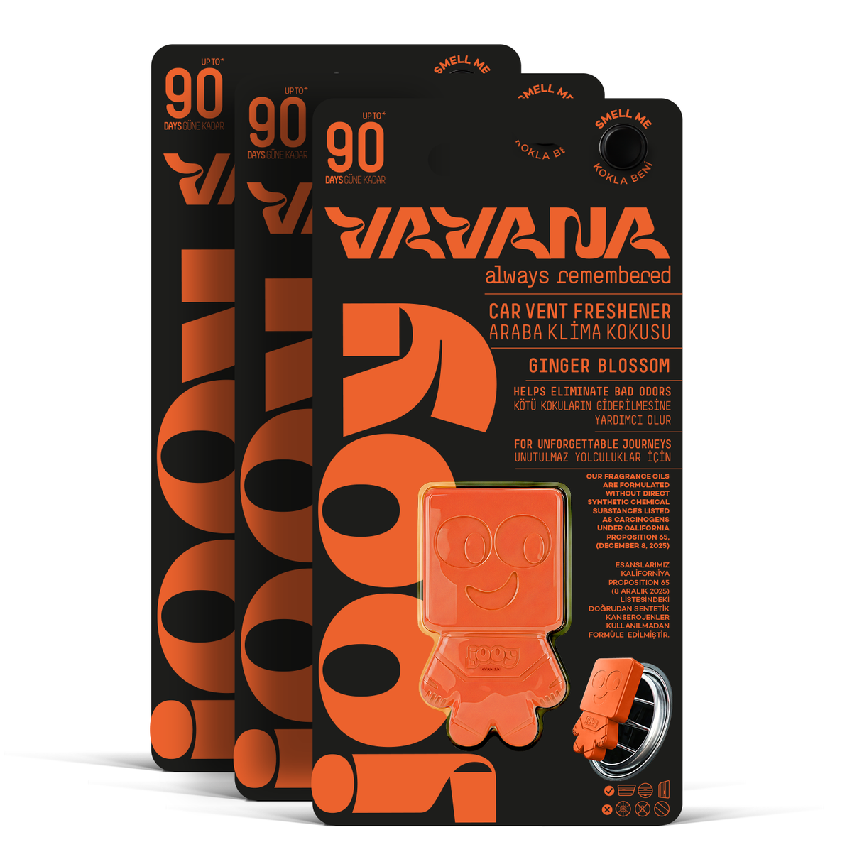 JOOY Car Air Freshener 3-Pack - Ginger Blossom