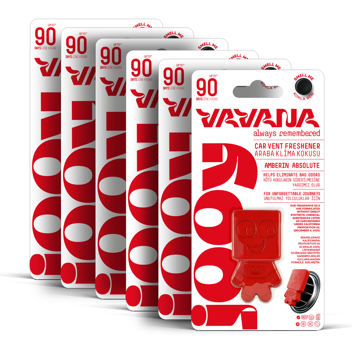 JOOY Car Air Freshener 6-Pack - Amberin Absolute