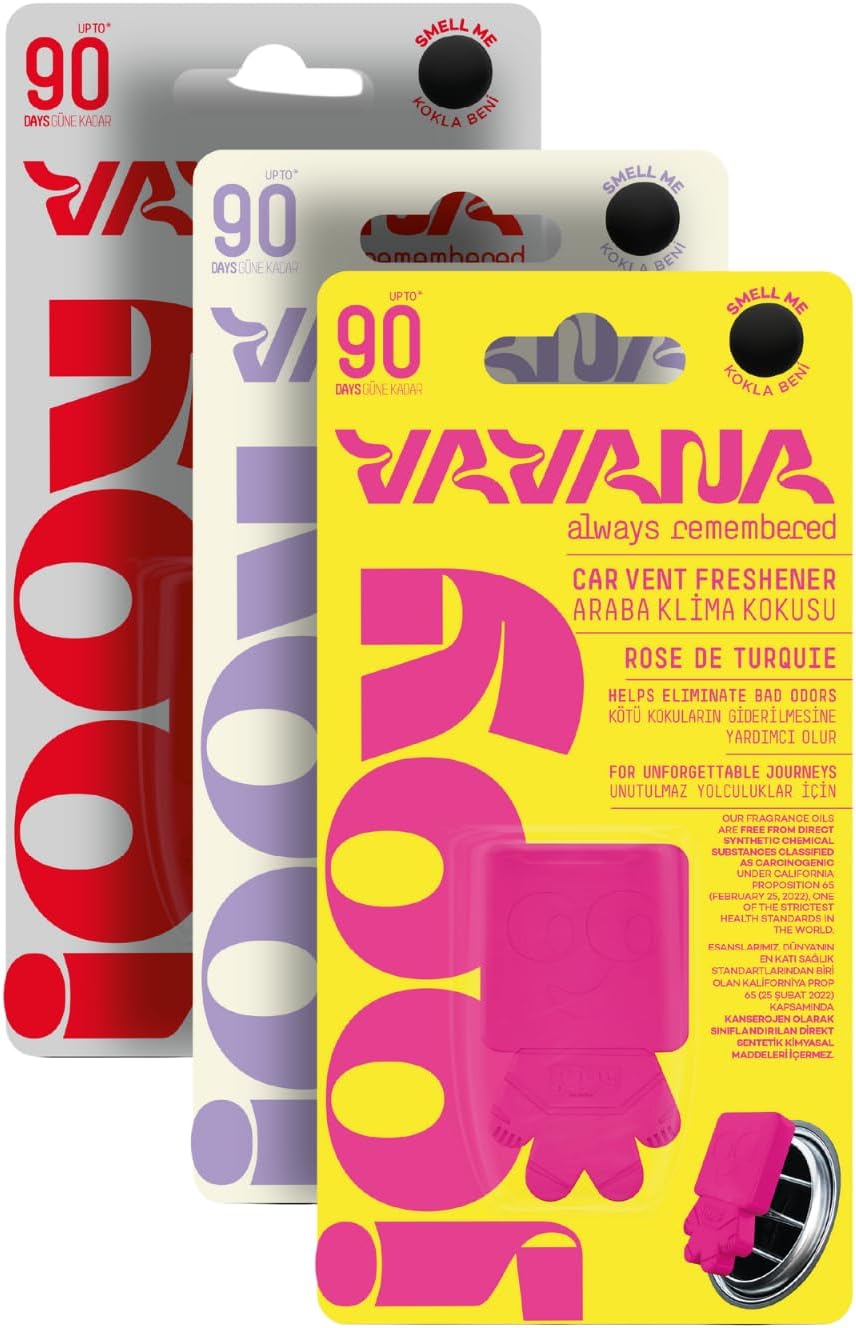 JOOY Car Air Freshener 3-Pack - Rose de Turquie, Iris Poudre, Champagne & Berries