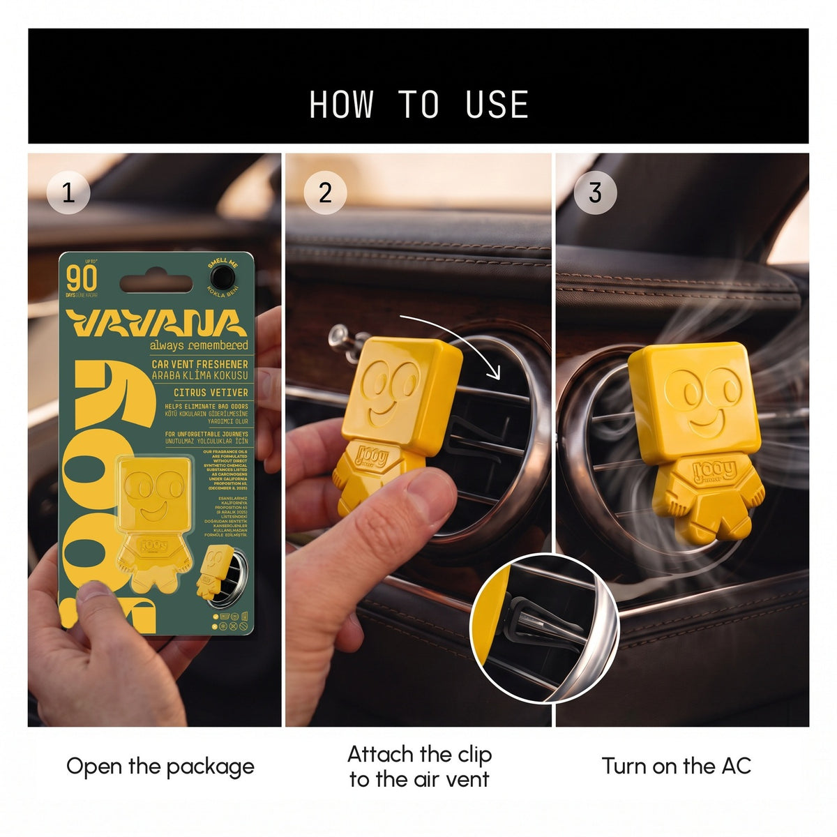 JOOY Car Air Freshener 6-Pack - Citrus Vetiver