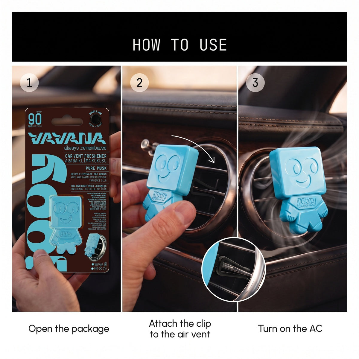 JOOY Car Air Freshener 6-Pack - Pure Musk