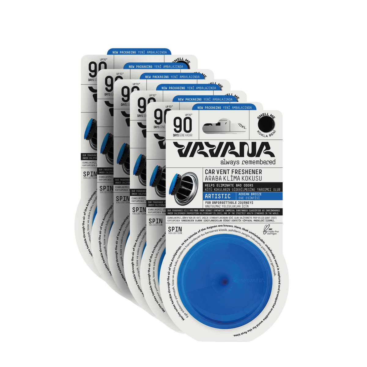 SPIN Car Air Freshener 6-Pack - Artistic