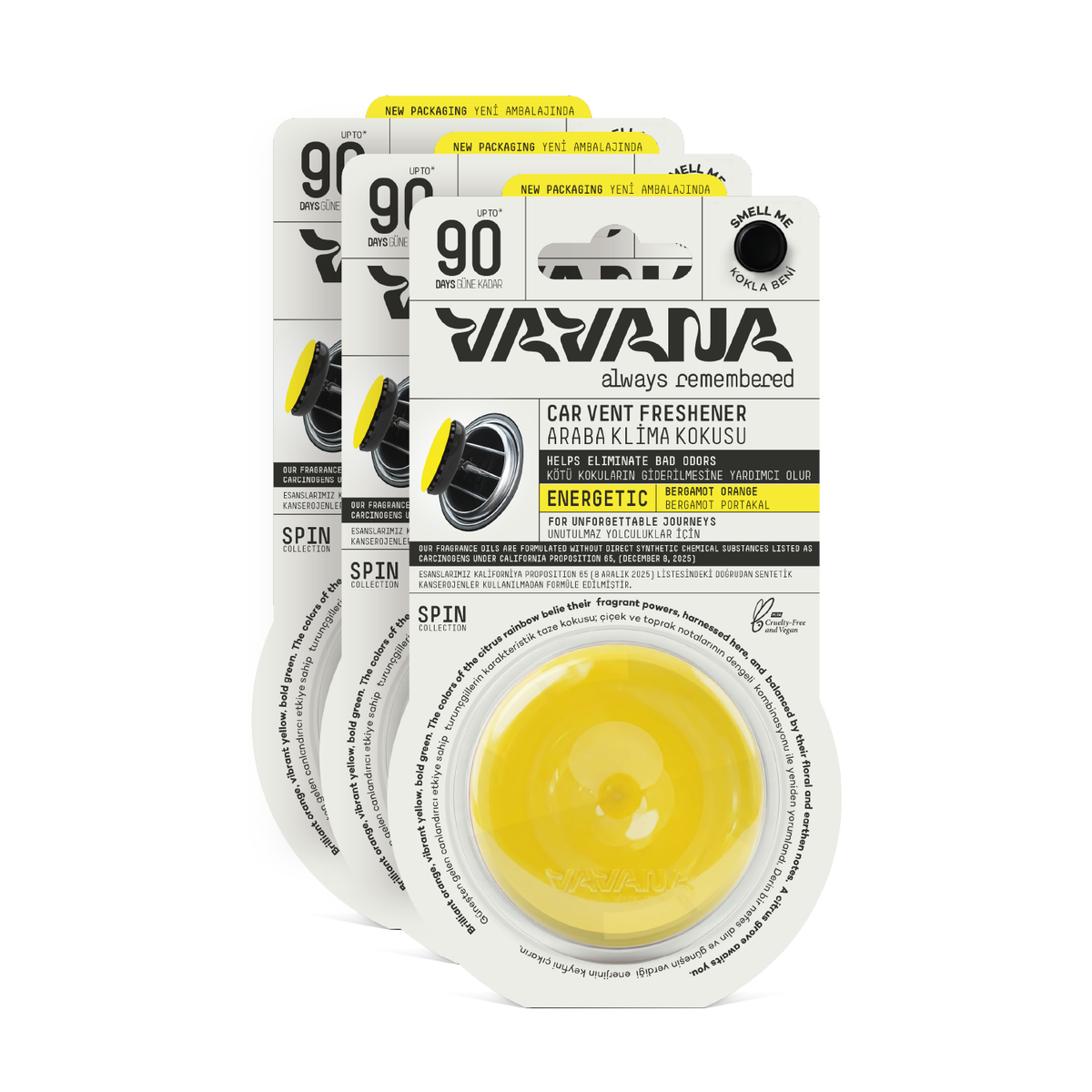 SPIN Car Air Freshener 3-Pack - Energetic