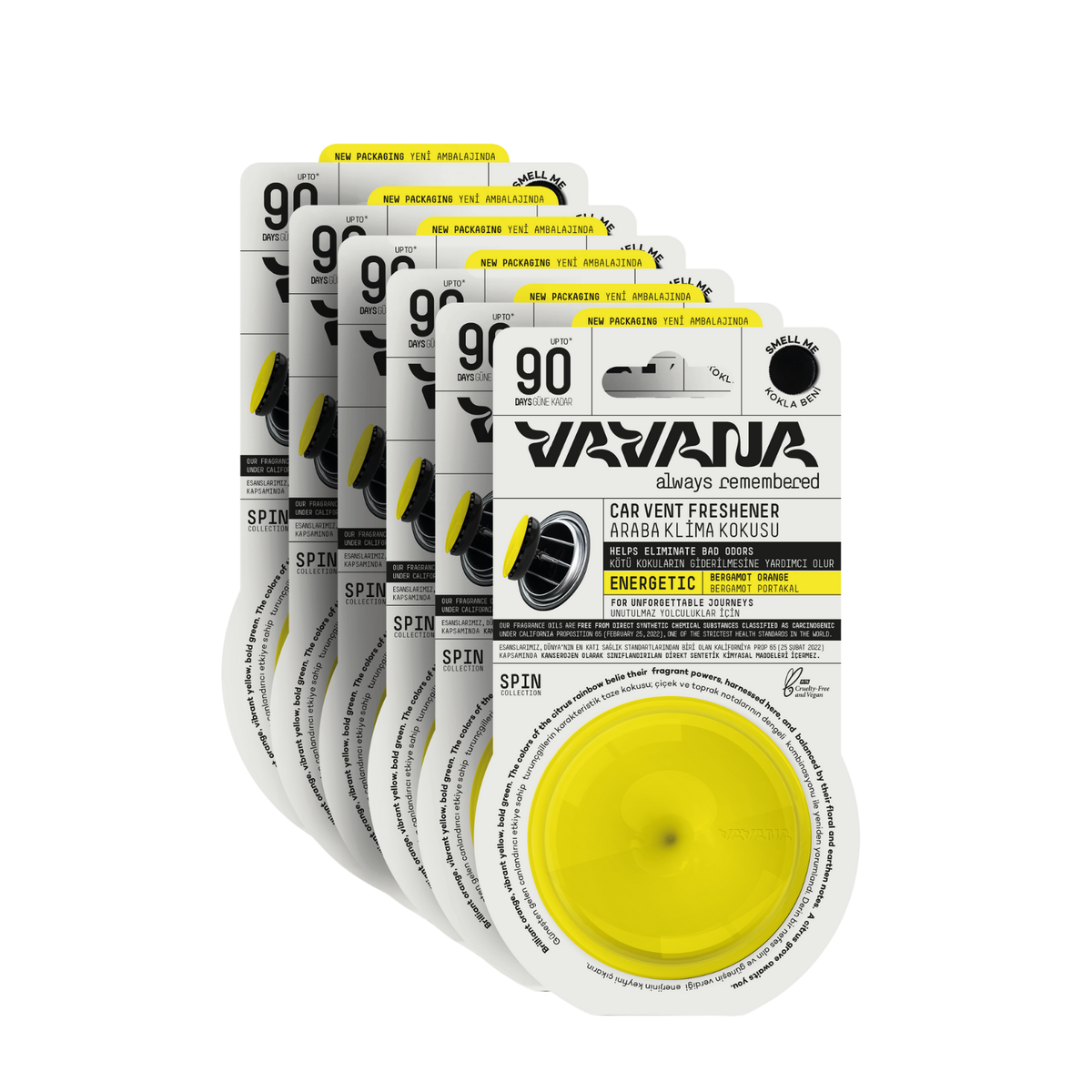 SPIN Car Air Freshener 6-Pack - Energetic