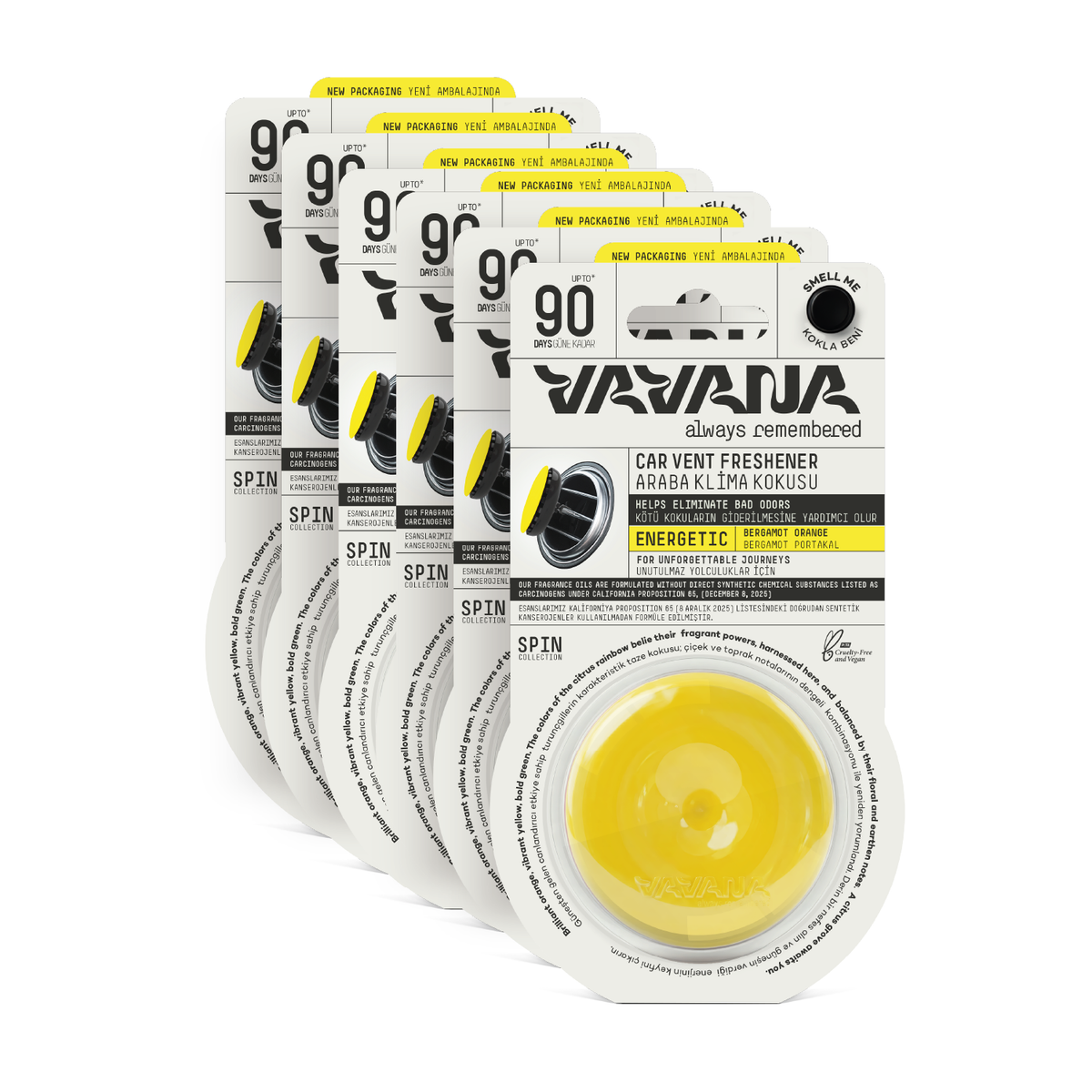 SPIN Car Air Freshener 6-Pack - Energetic