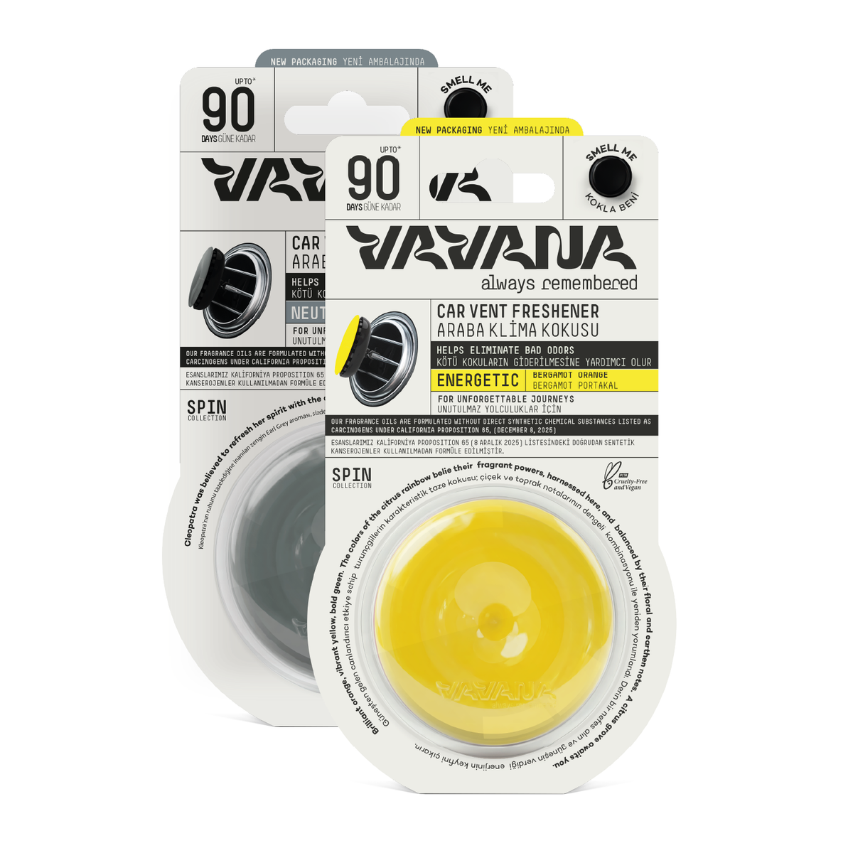 SPIN Car Air Freshener 2-Pack - Neutral | Energetic