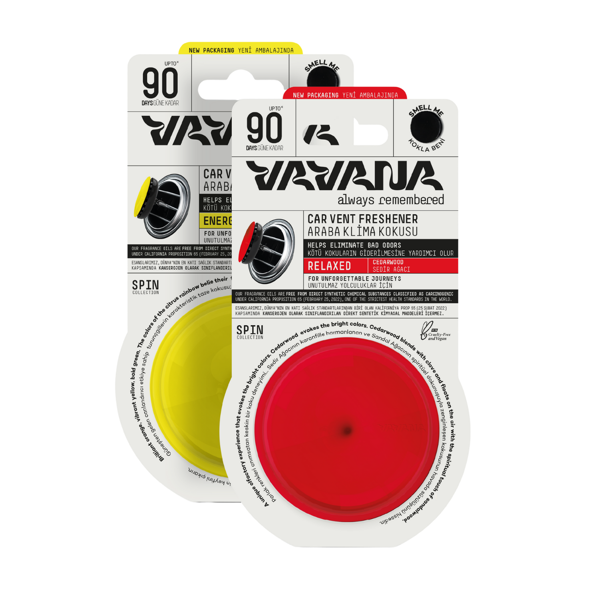 SPIN Car Air Freshener 2-Pack - Energetic | Relaxed