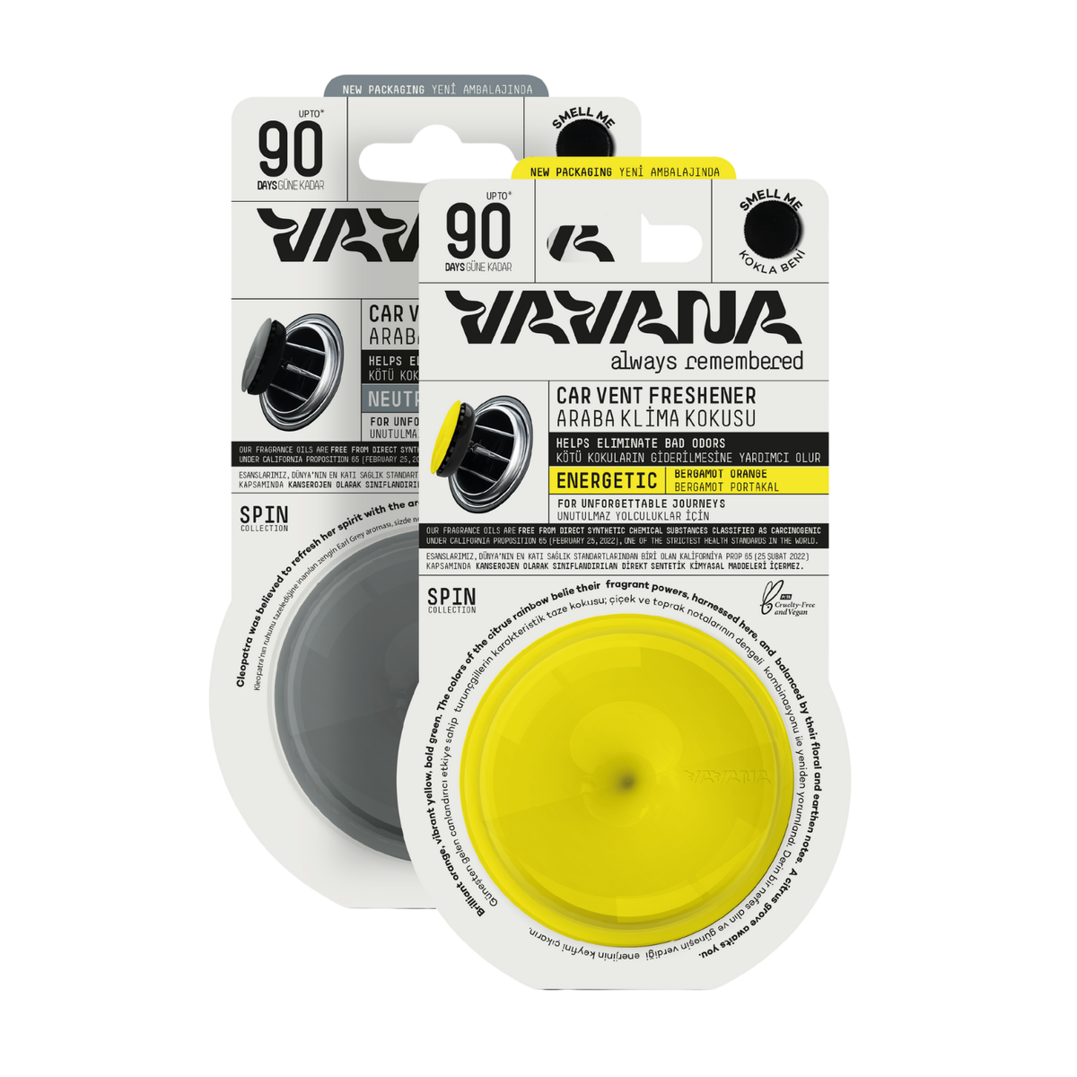 SPIN Car Air Freshener 2-Pack - Neutral | Energetic