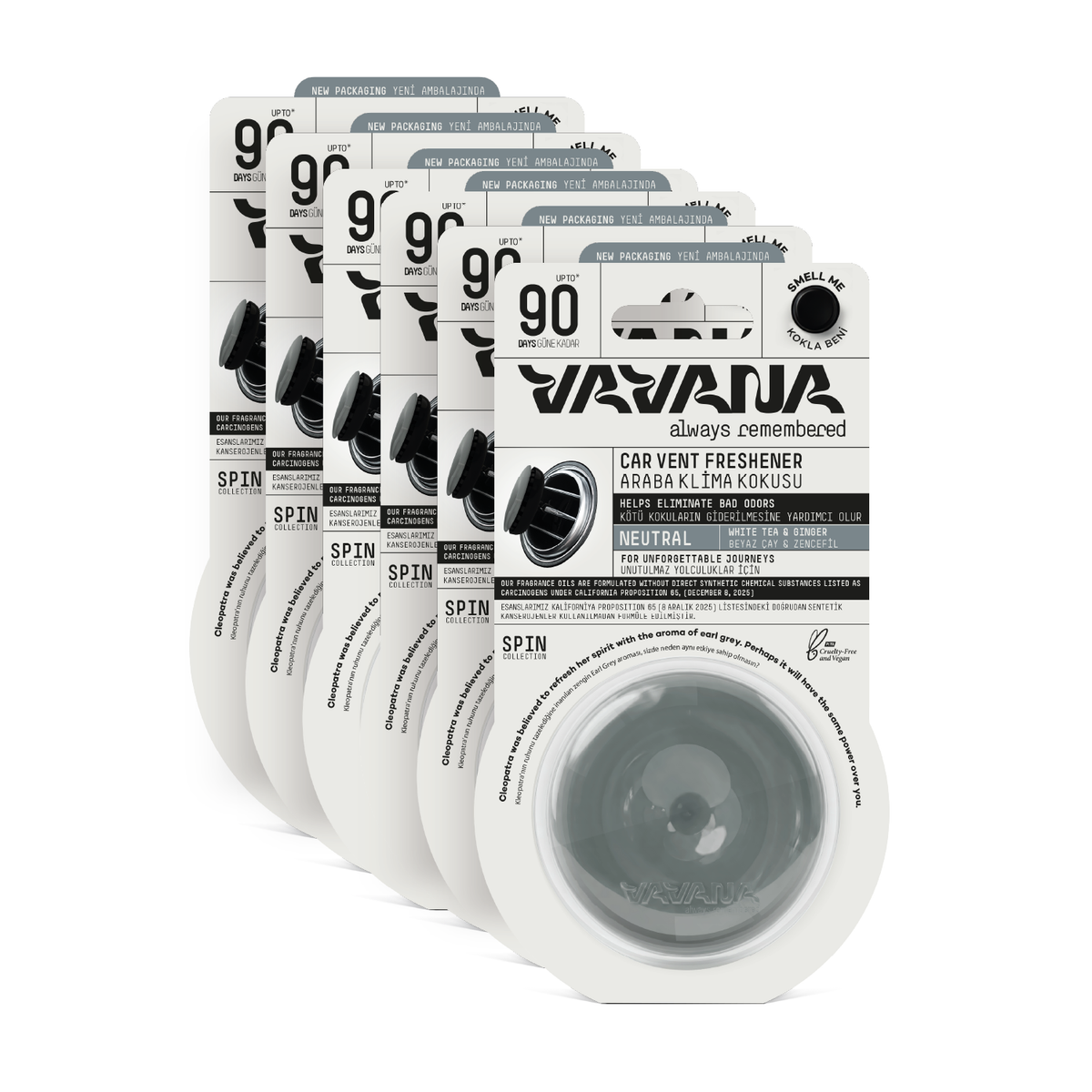 SPIN Car Air Freshener 6-Pack - Neutral
