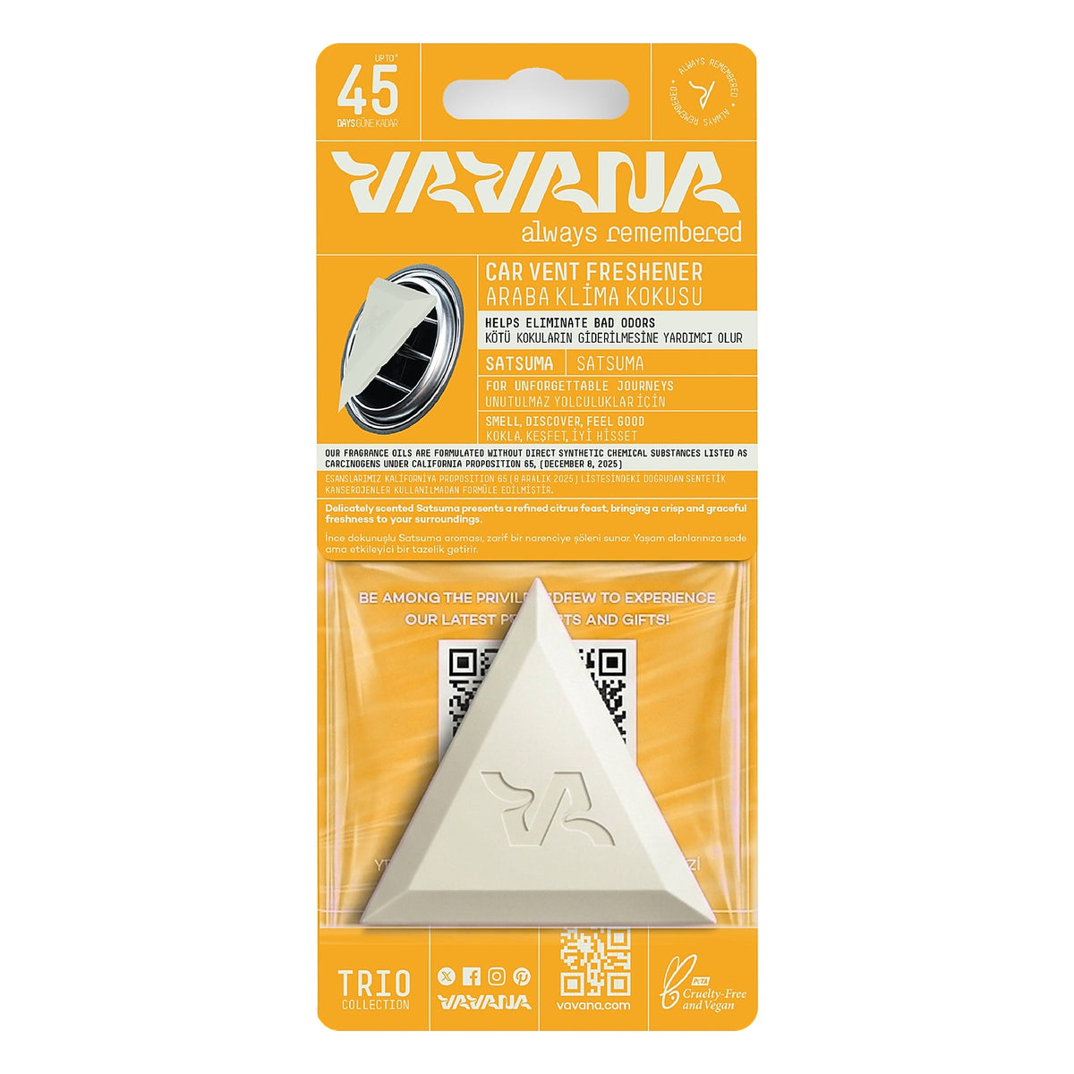 TRIO Car Air Freshener - Satsuma
